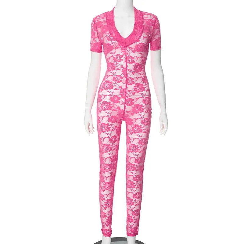Laced Pink Jumpsuit