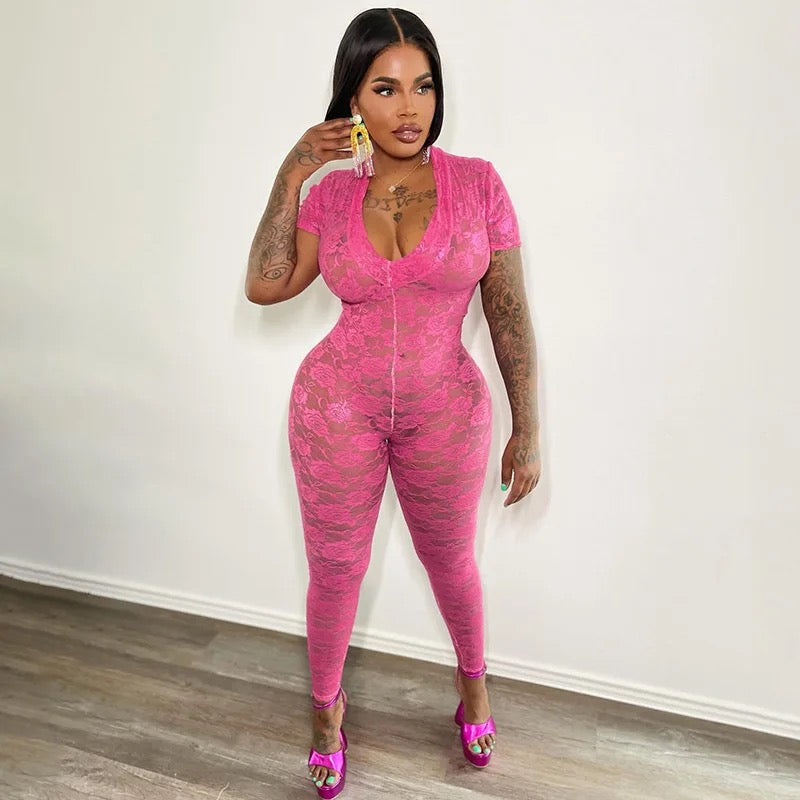 Laced Pink Jumpsuit