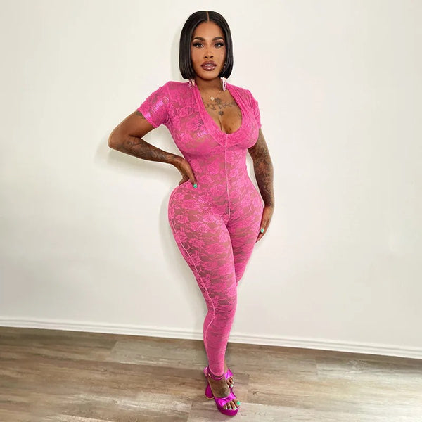 Laced Pink Jumpsuit