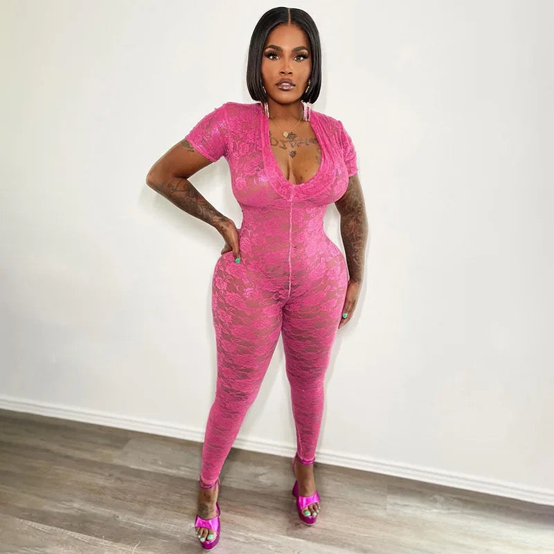 Laced Pink Jumpsuit